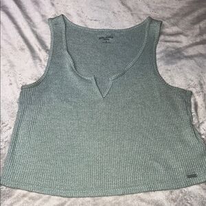 Gilly Hicks Green Ribbed Tank Top XS EUC
